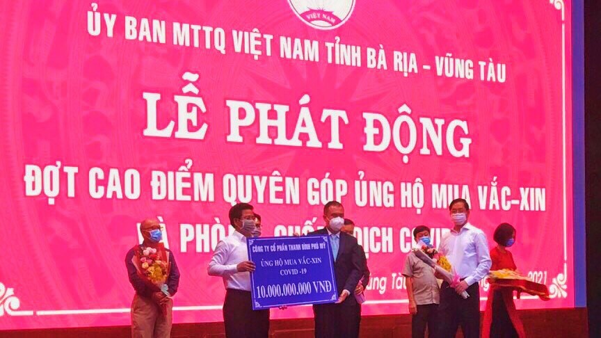 THANH BINH PHU MY JOINT STOCK COMPANY – PHU MY 3 SIP DONATE 10 BILLION VND TO BUY VACCINE COVID-19